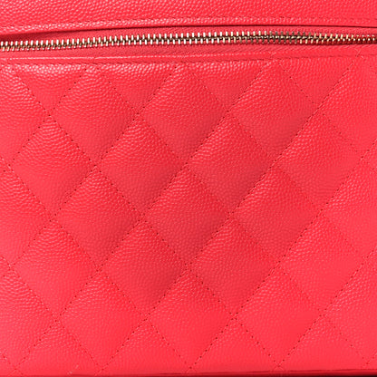 Chanel Caviar Quilted Large Vanity Pouch Red 8 of 11