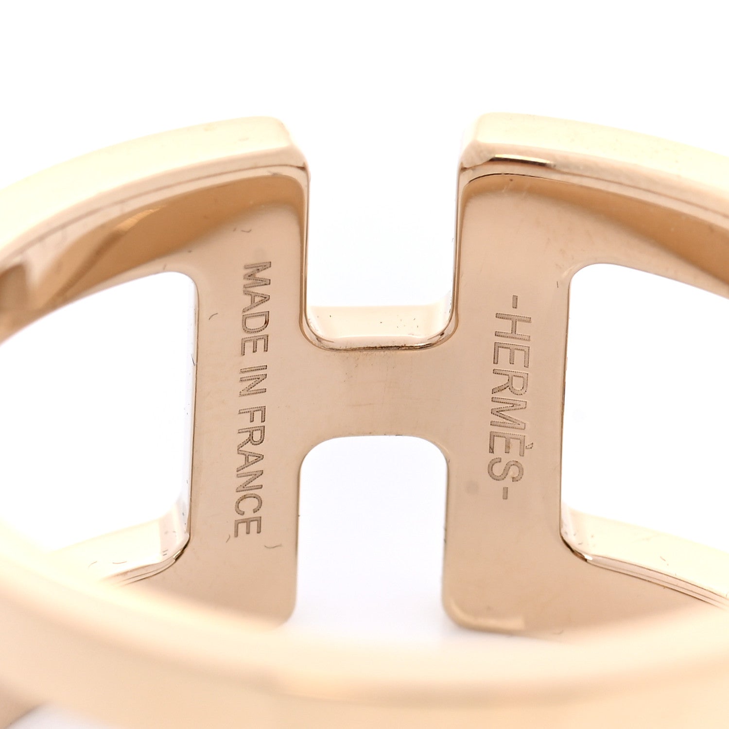 Hermes Permabrass H en Rond Scarf Ring Rose Gold 3 of 7