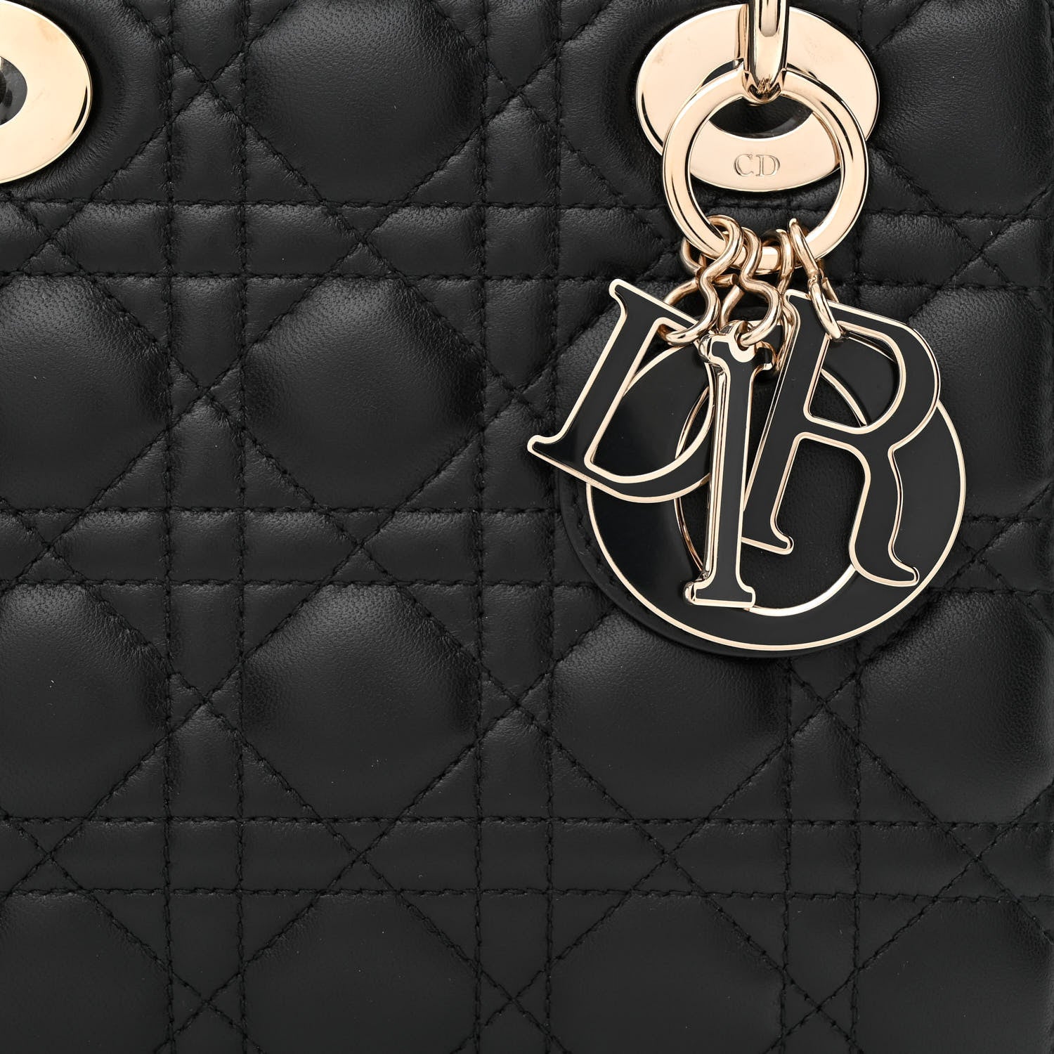 Christian Dior Lambskin Cannage Small My ABCDior Lady Dior Black 8 of 10