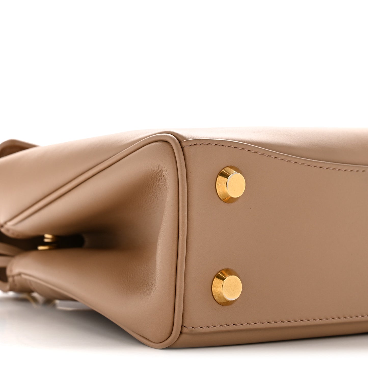 Natural Smooth Calfskin Mini Rodeo Top Handle Handbag Latte