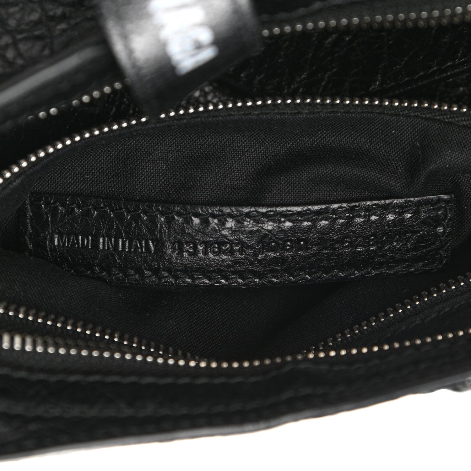 Balenciaga Agneau Classic Silver Hardware S City Logo Strap Black White 6 of 9
