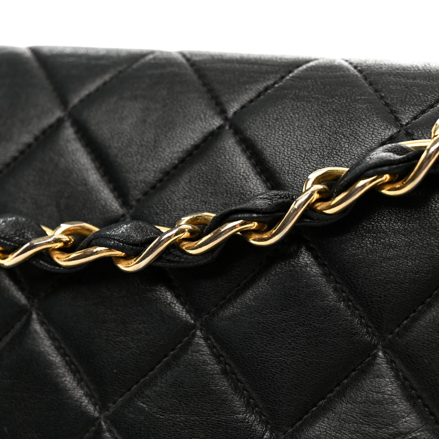 Lambskin Quilted XL Jumbo Single Flap Black