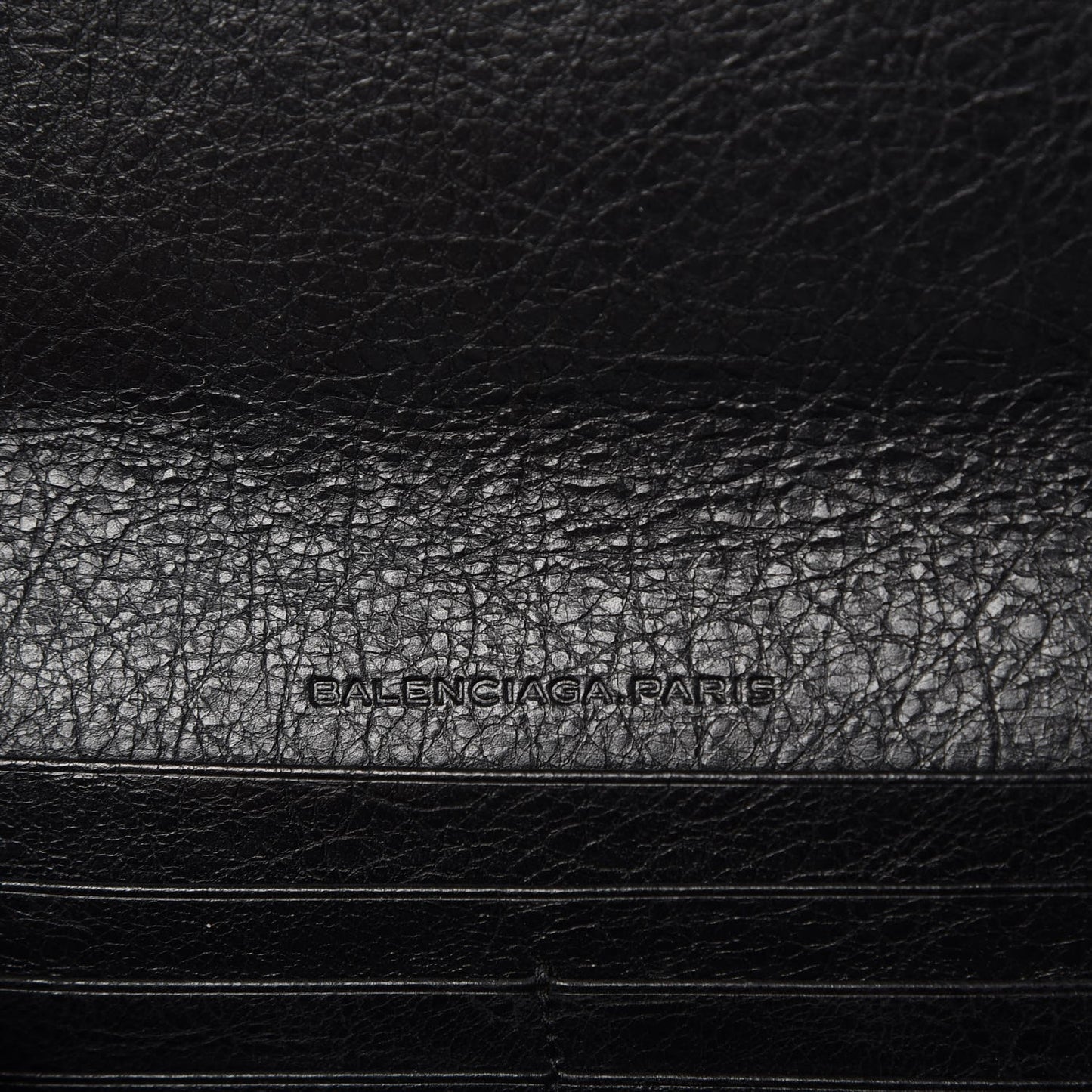 Agneau Giant 12 Gold Hardware Money Wallet Black
