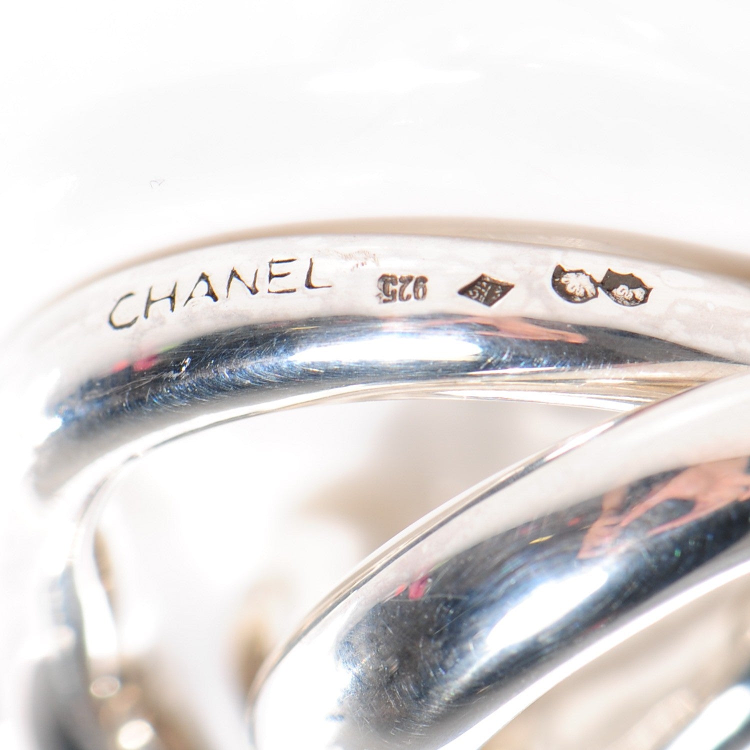 Chanel Sterling Silver Knot Ring 5.5 5 of 5
