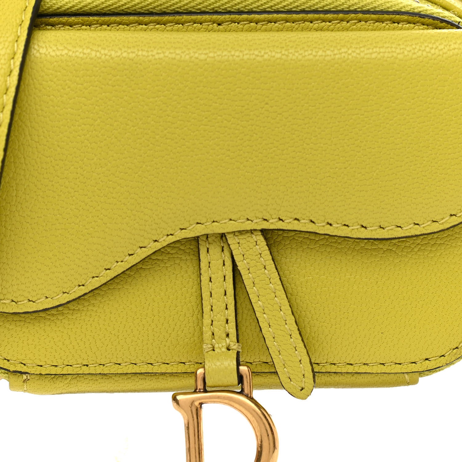Christian Dior Goatskin Mini Saddle Shoulder Strap Pouch Lime 8 of 11