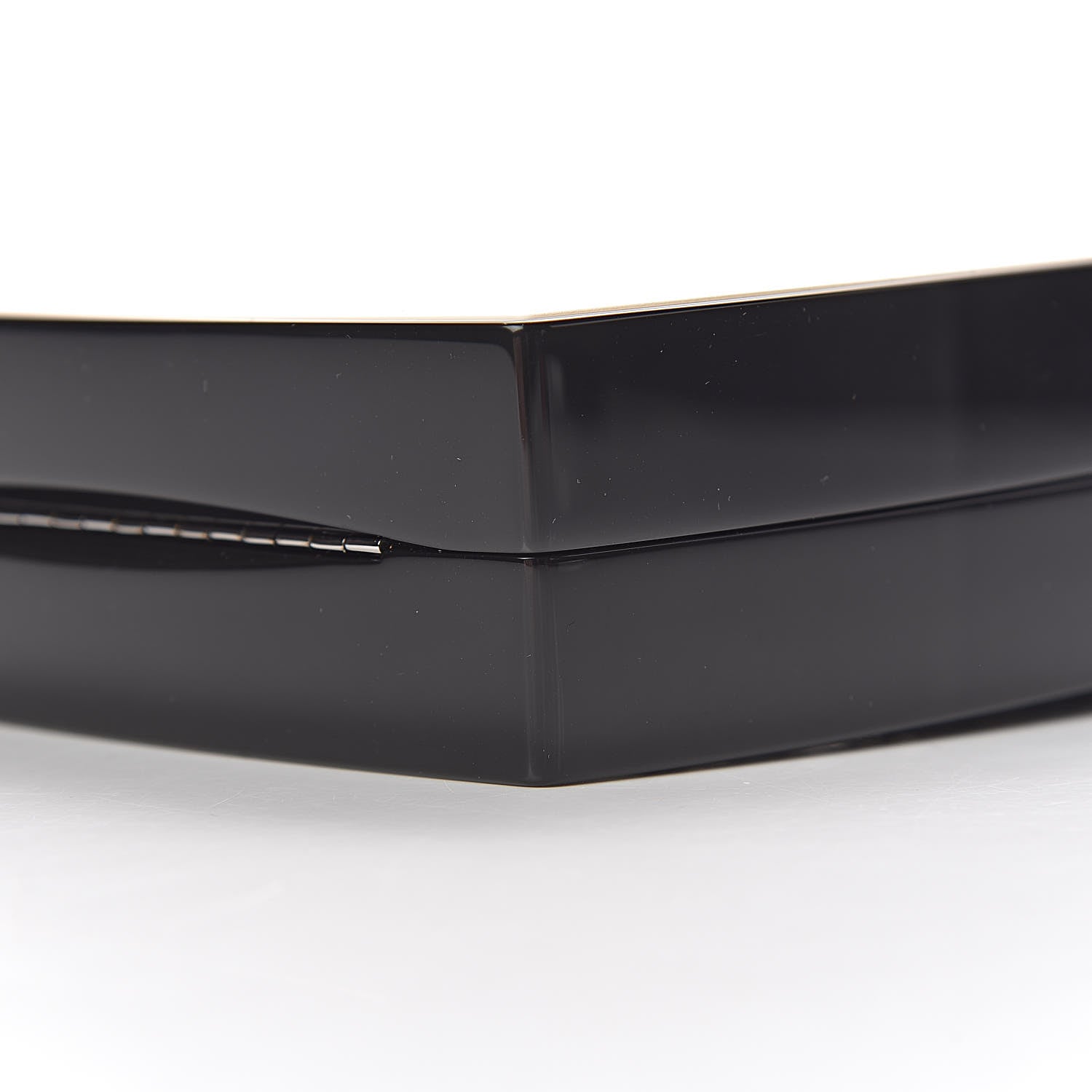 Chanel Plexiglass Compact Box Clutch Black Ivory 10 of 11
