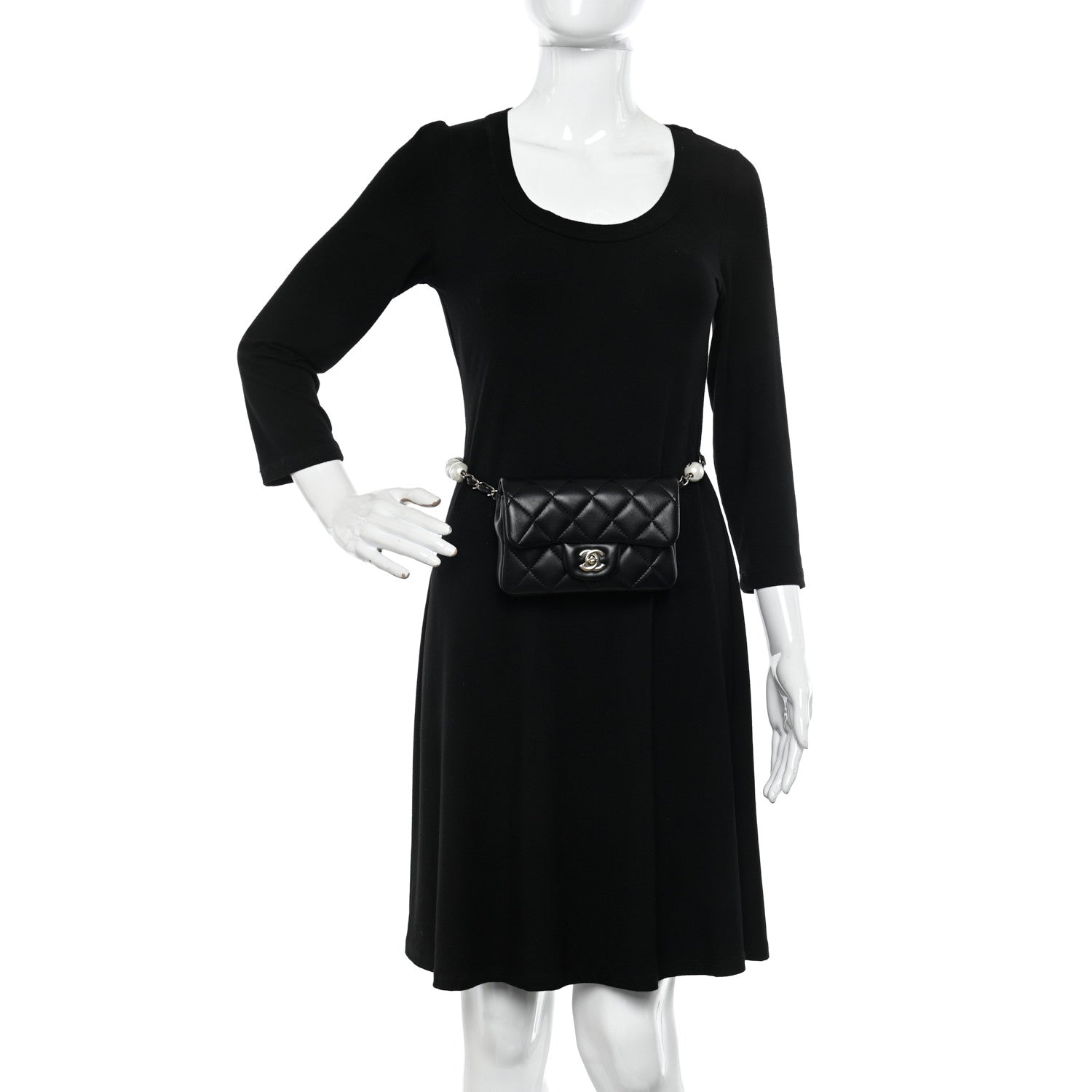 Chanel Lambskin Quilted Mini My Precious Waist Bag Black 2 of 10