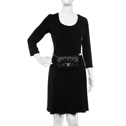 Chanel Lambskin Quilted Mini My Precious Waist Bag Black 2 of 10