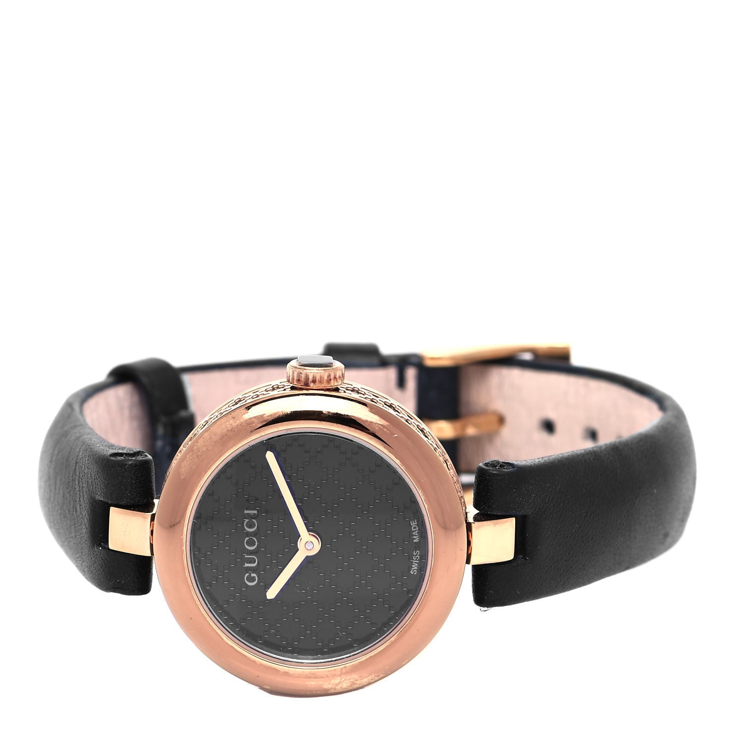Gucci Stainless Steel Calfskin 27mm Diamantissima Quartz Watch Black 2 of 5