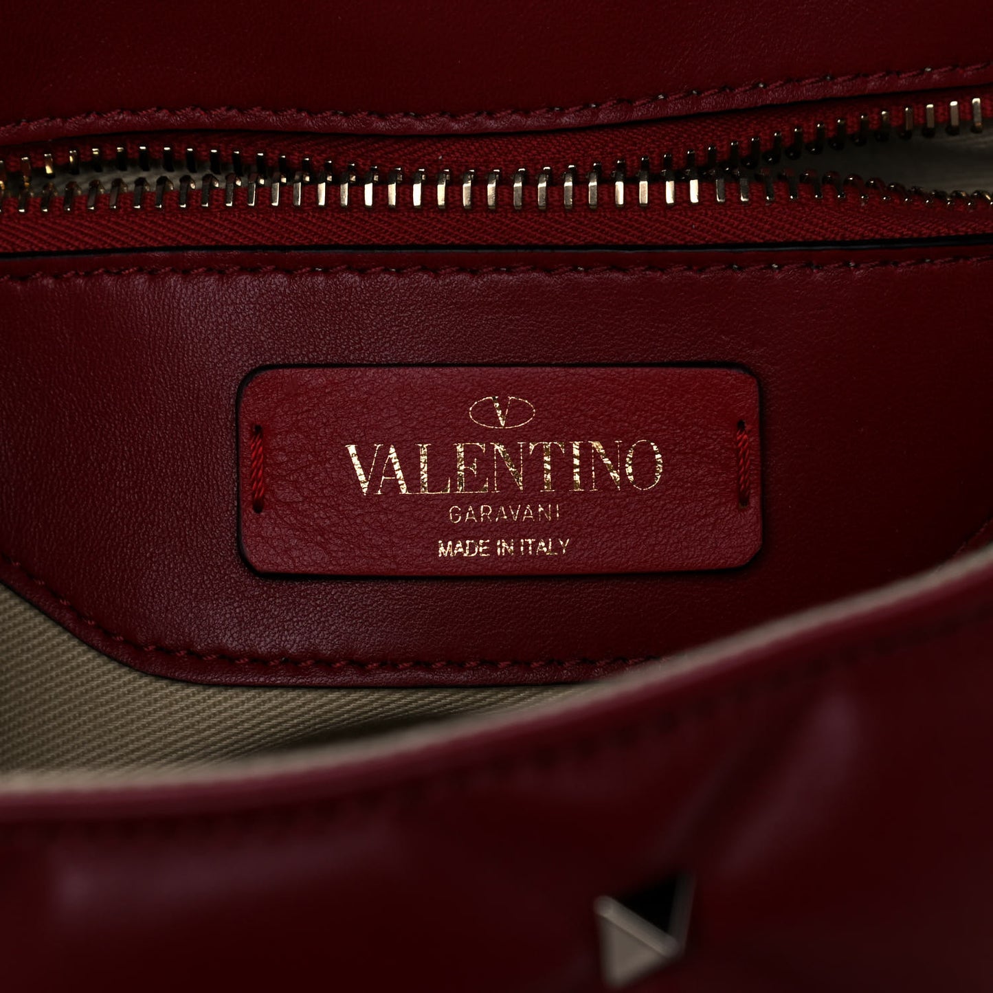 Nappa Medium Candystud Top Handle Bag Rosso Valentino