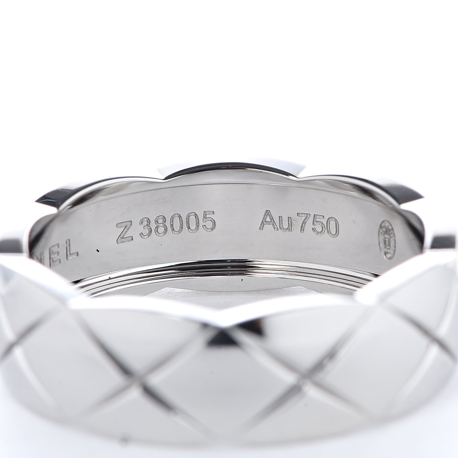 Chanel 18K White Gold Small Coco Crush Ring 58 8.5 5 of 7
