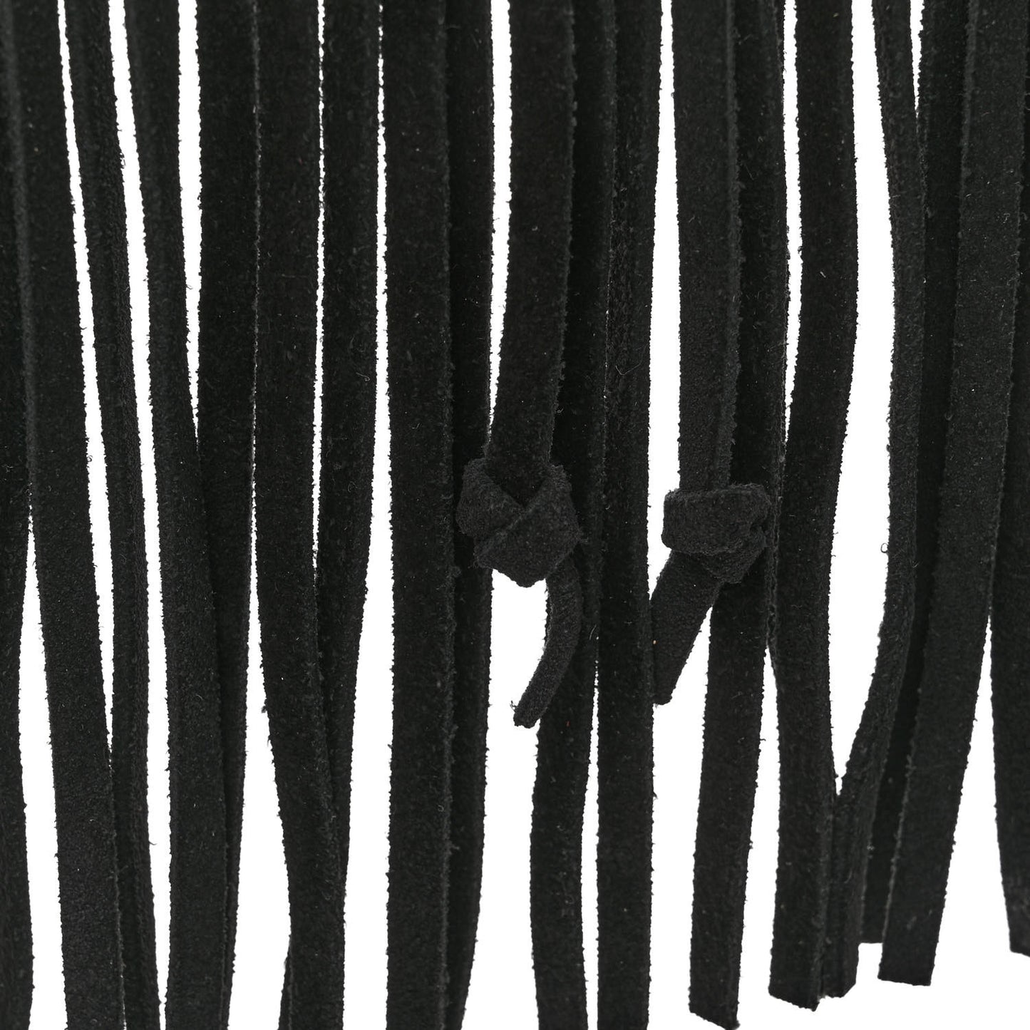 SAINT LAURENT Suede Calfskin Small Fringe Crossbody Bag Black