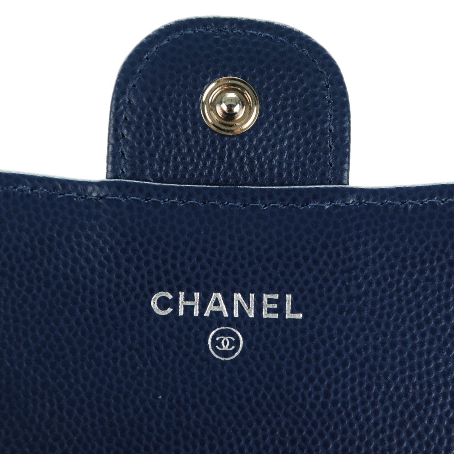 Chanel Caviar Chevron Quilted Large Flap Wallet Navy 6 of 8
