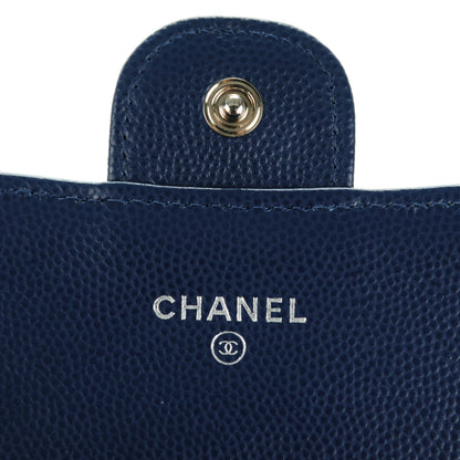 Chanel Caviar Chevron Quilted Large Flap Wallet Navy 6 of 8