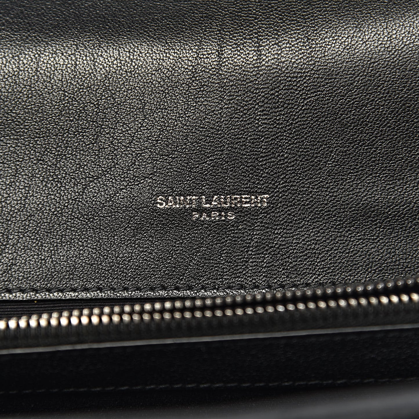 Sheepskin Matelasse Chevron Monogram Large College Satchel Black