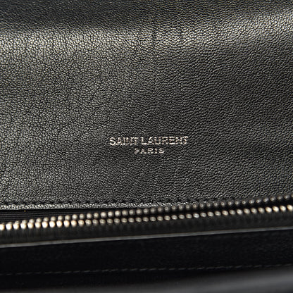 Saint Laurent Sheepskin Matelasse Chevron Monogram Large College Satchel Black 6 of 10