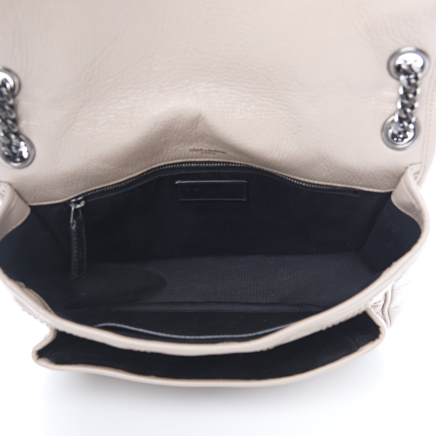 Saint Laurent Crinkled Calfskin Matelasse Monogram Medium Niki Chain Satchel Light Natural 4 of 9