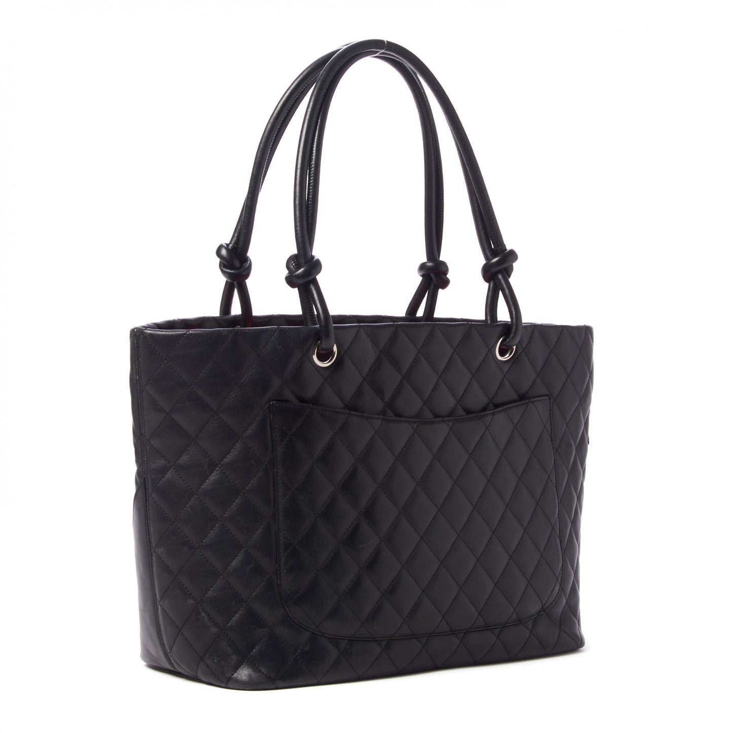 Calfskin Quilted Large Cambon Tote Black