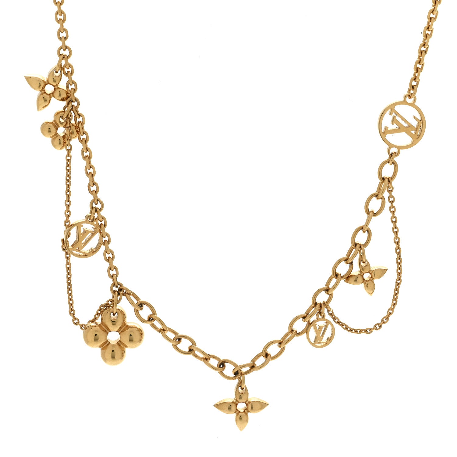 Louis Vuitton Metal Blooming Supple Necklace Gold 1865136