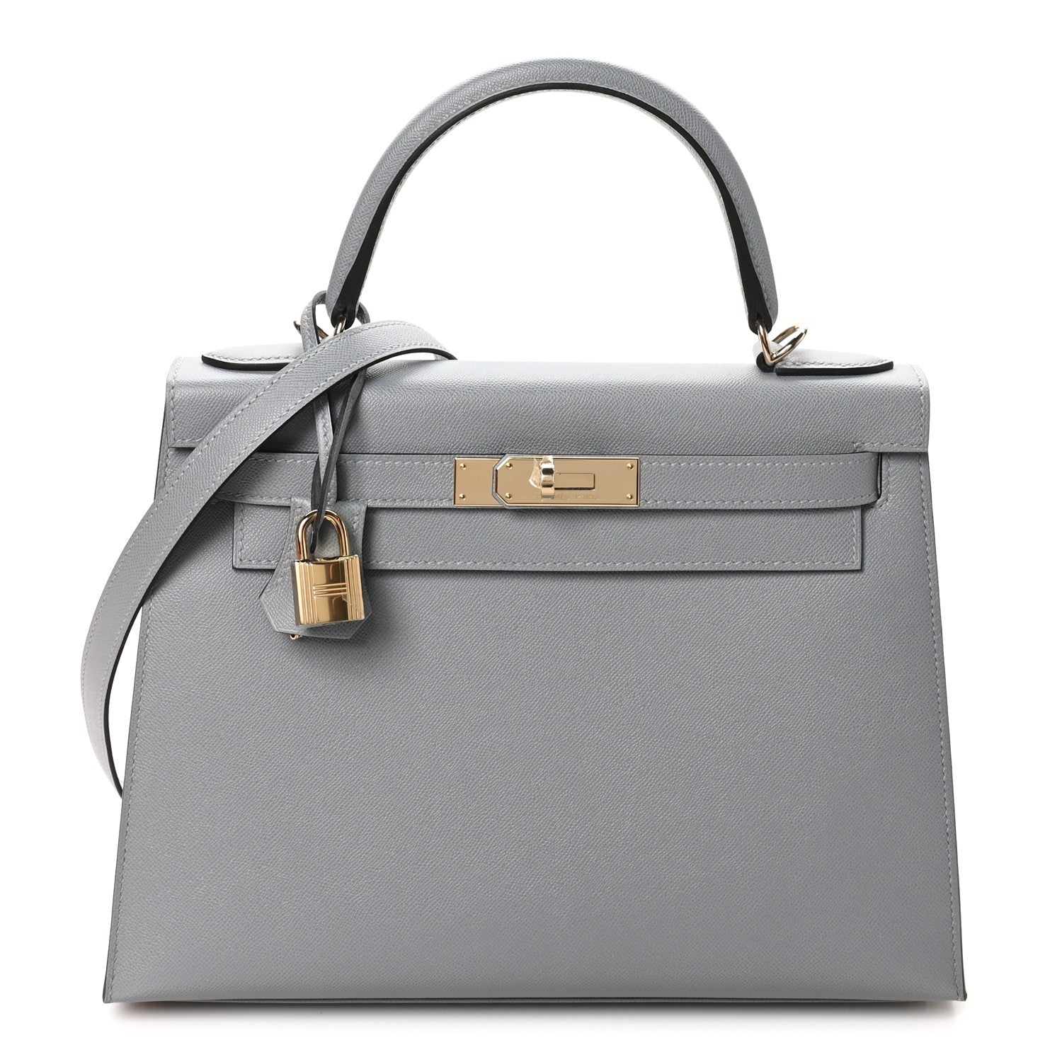 Hermes Madame Calfskin Kelly Sellier 28 Gris Pantin 1 of 11