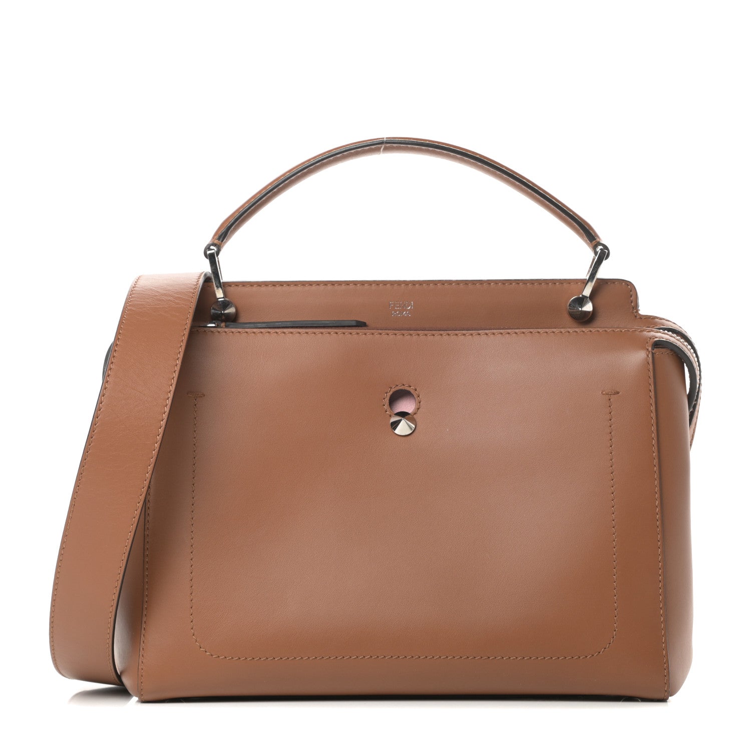 Fendi Vitello Baltico Dolce DotCom Satchel Corteccia Bubblegum 1 of 18