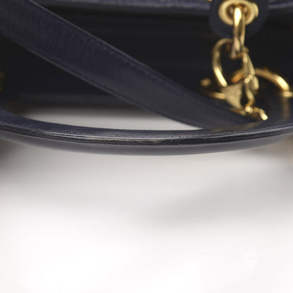 Christian Dior Lambskin Cannage Medium Lady Dior Navy Blue 14 of 15