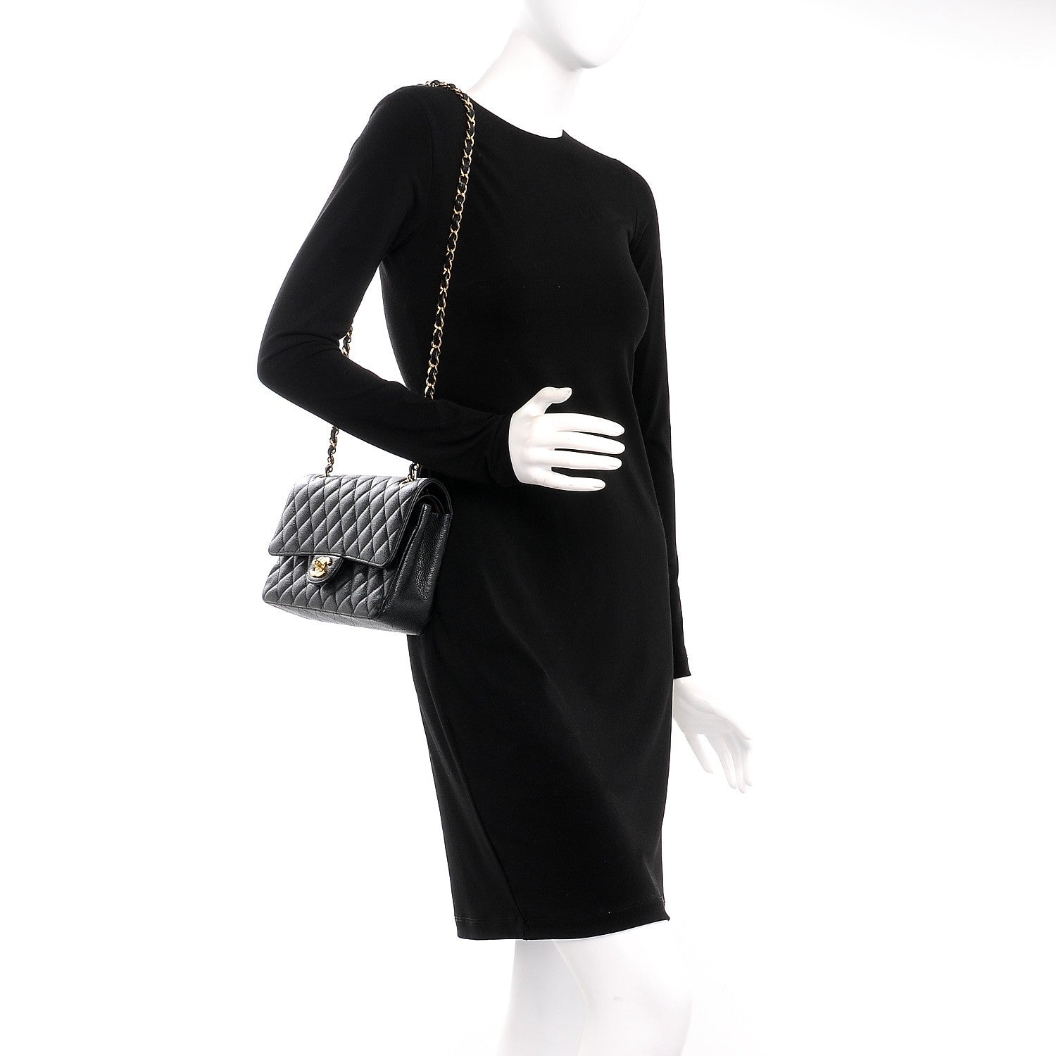 Chanel Caviar Quilted Medium Double Flap Black 2 of 8