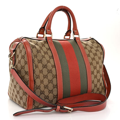 Gucci Monogram Vintage Web Medium Boston Pink 3 of 13