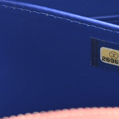 Chanel Caviar Quilted Filigree Vanity Clutch With Chain Blue White Red 7 of 10