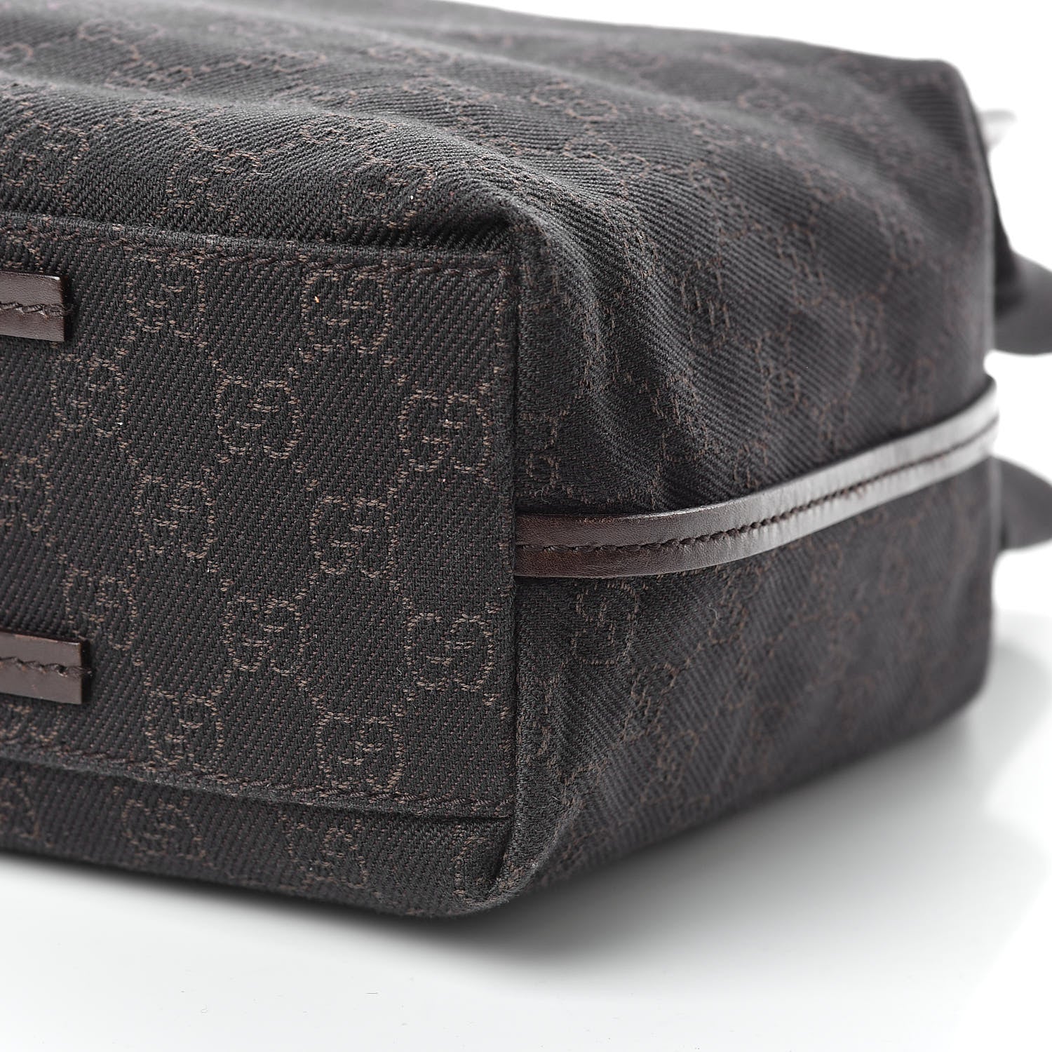 Gucci Denim Monogram Tote Dark Brown 11 of 12