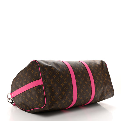 Louis Vuitton Monogram Macassar Keepall Bandouliere 50 Fuchsia 3 of 10