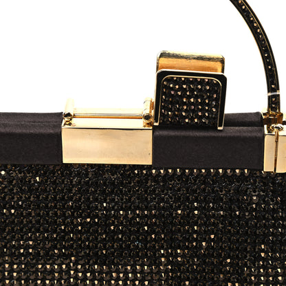 Judith Leiber Swarovski Crystal Minaudiere Top Handle Clutch Brown Gold 7 of 7