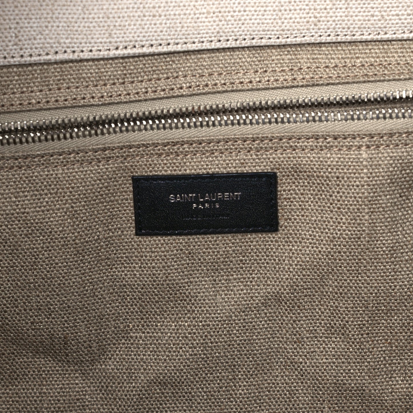 Linen Calfskin Rive Gauche Tote Optic White
