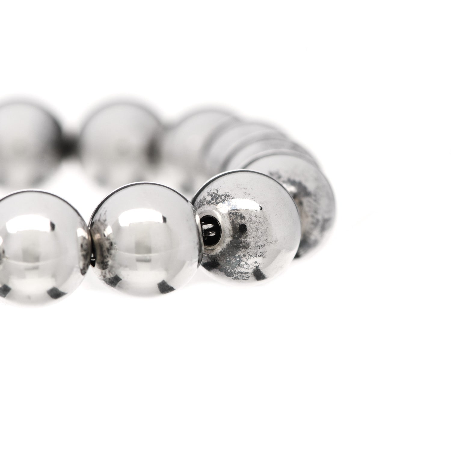 Tiffany Sterling Silver 10mm HardWear Ball Bracelet 5 of 6