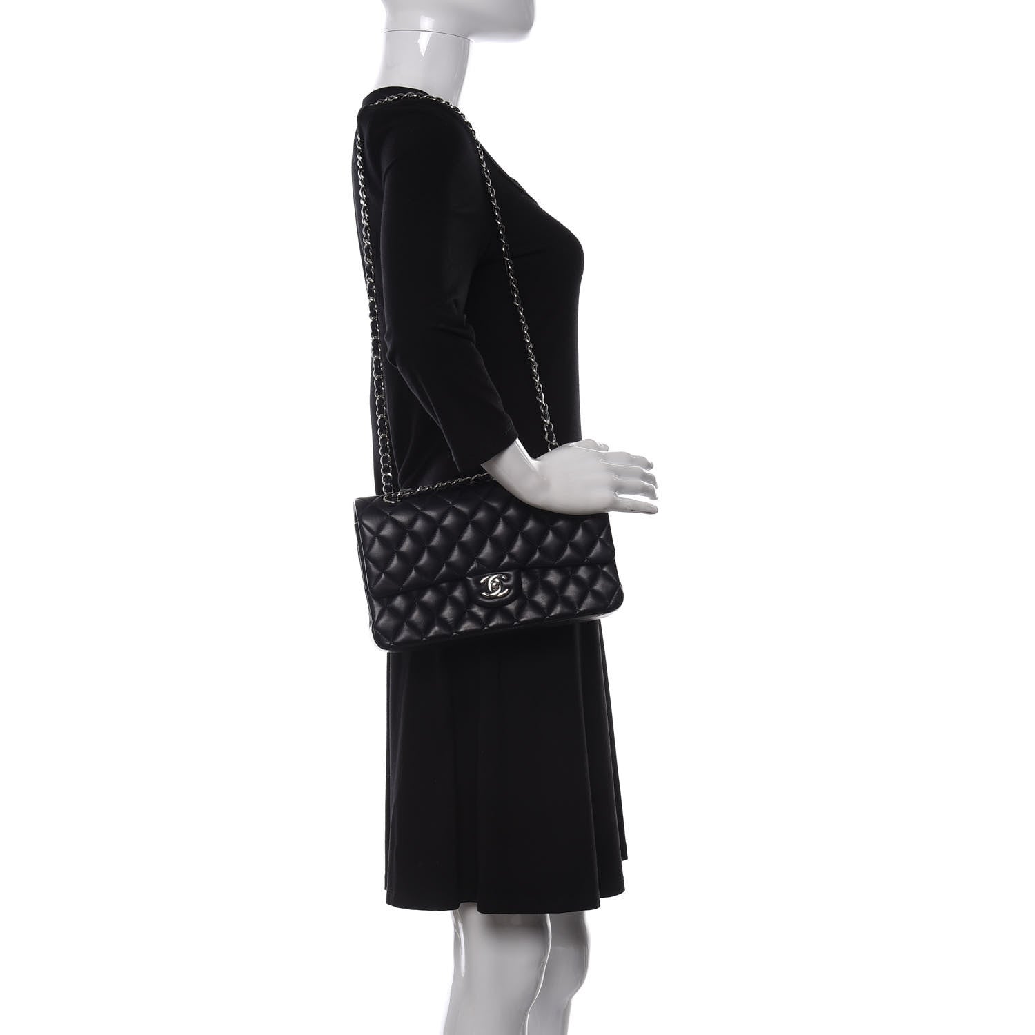 Chanel Lambskin Quilted Medium Double Flap Dark Navy 2 of 11