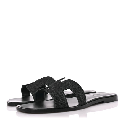 Hermes Denim Oran Sandals 40.5 Bleu Brut 3 of 9
