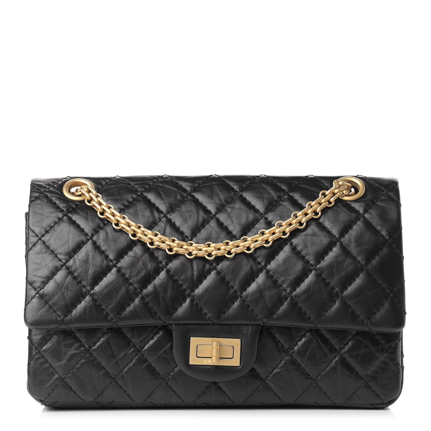 Chanel Aged Calfskin Quilted 2.55 Reissue 225 Flap Black 1 of 12