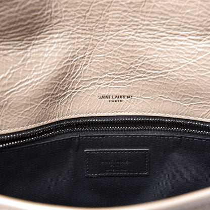 Saint Laurent Crinkled Calfskin Matelasse Monogram Medium Niki Chain Satchel Taupe 7 of 9