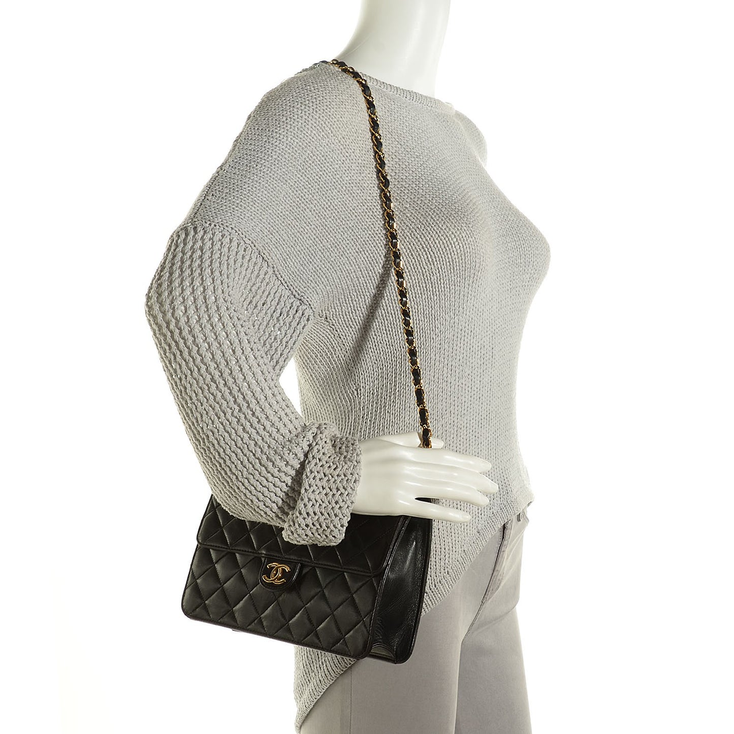 Lambskin Quilted Small Single Flap Black