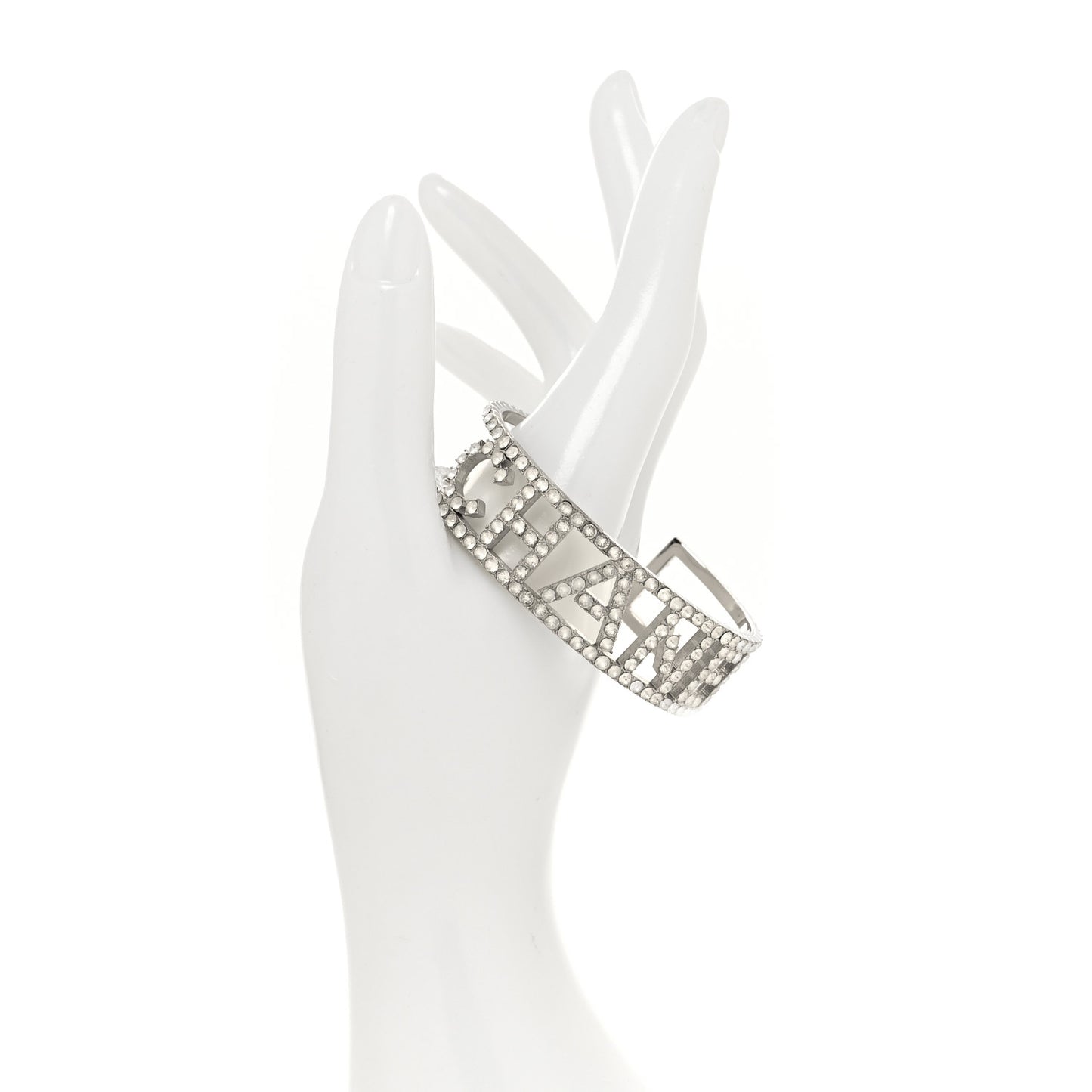 Crystal Logo Cuff L Silver