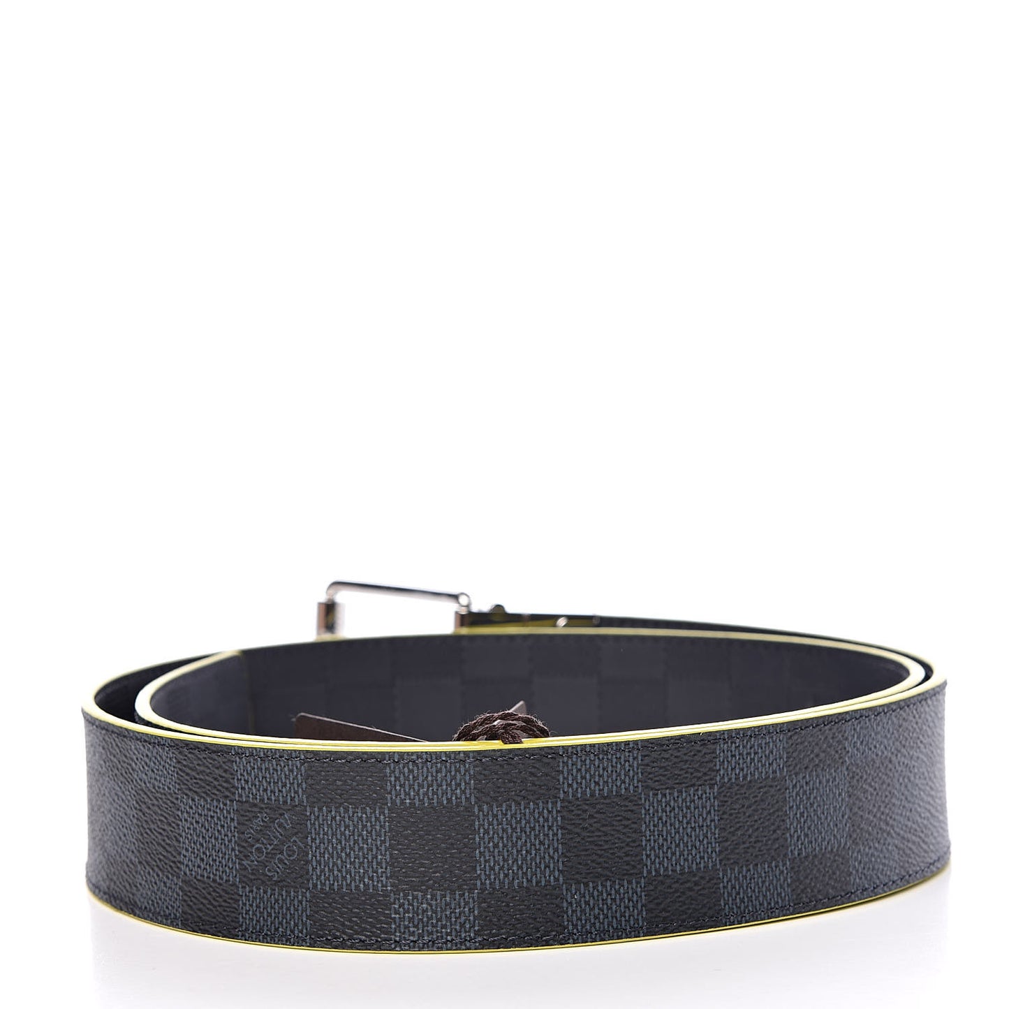 Damier Cobalt Infini Reversible Belt 95 38 Yellow