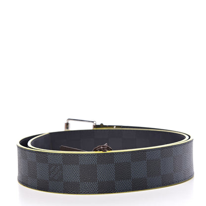 Louis Vuitton Damier Cobalt Infini Reversible Belt 95 38 Yellow 3 of 7