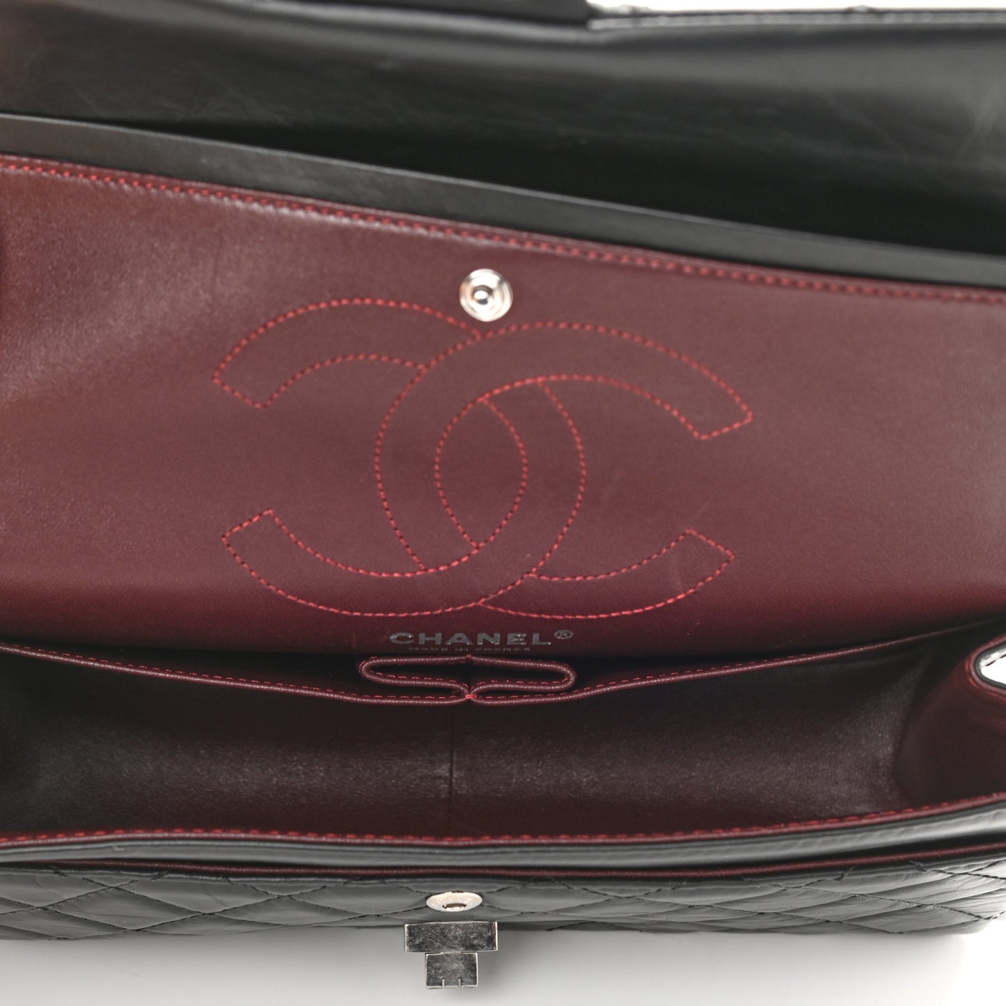 Aged Calfskin Quilted 2.55 Reissue 226 Flap Black