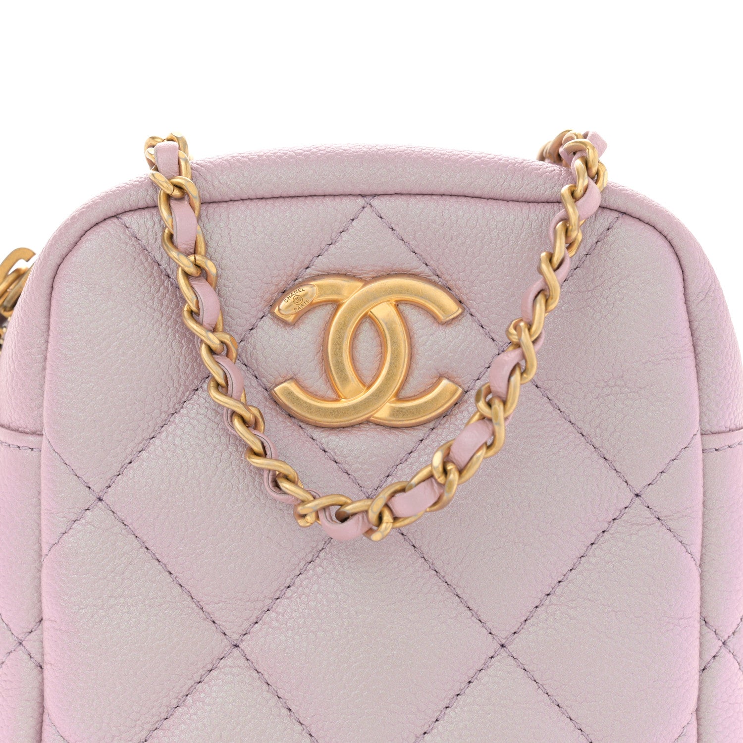 Chanel Iridescent Caviar Quilted Vertical My Perfect Camera Case Pink 8 of 11