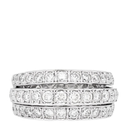 Parker & West by FASHIONPHILE 18K White Gold Diamond 2.45ctw Three-Row Ring 56 7.5 1 of 9