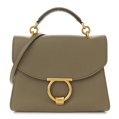 Salvatore Ferragamo Calfskin Small Margot Top Handle Satchel Verde Olivo 1 of 10