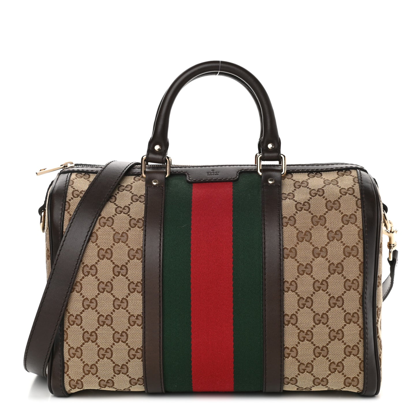Monogram Vintage Web Medium Boston Dark Brown