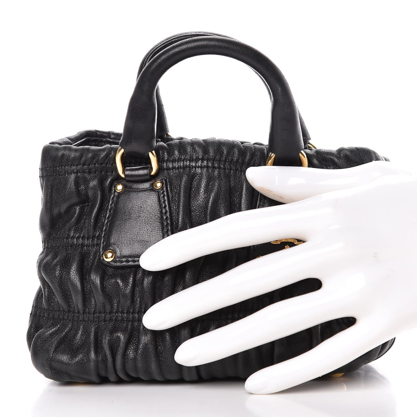 Nappa Gaufre Mini Crossbody Bag Black