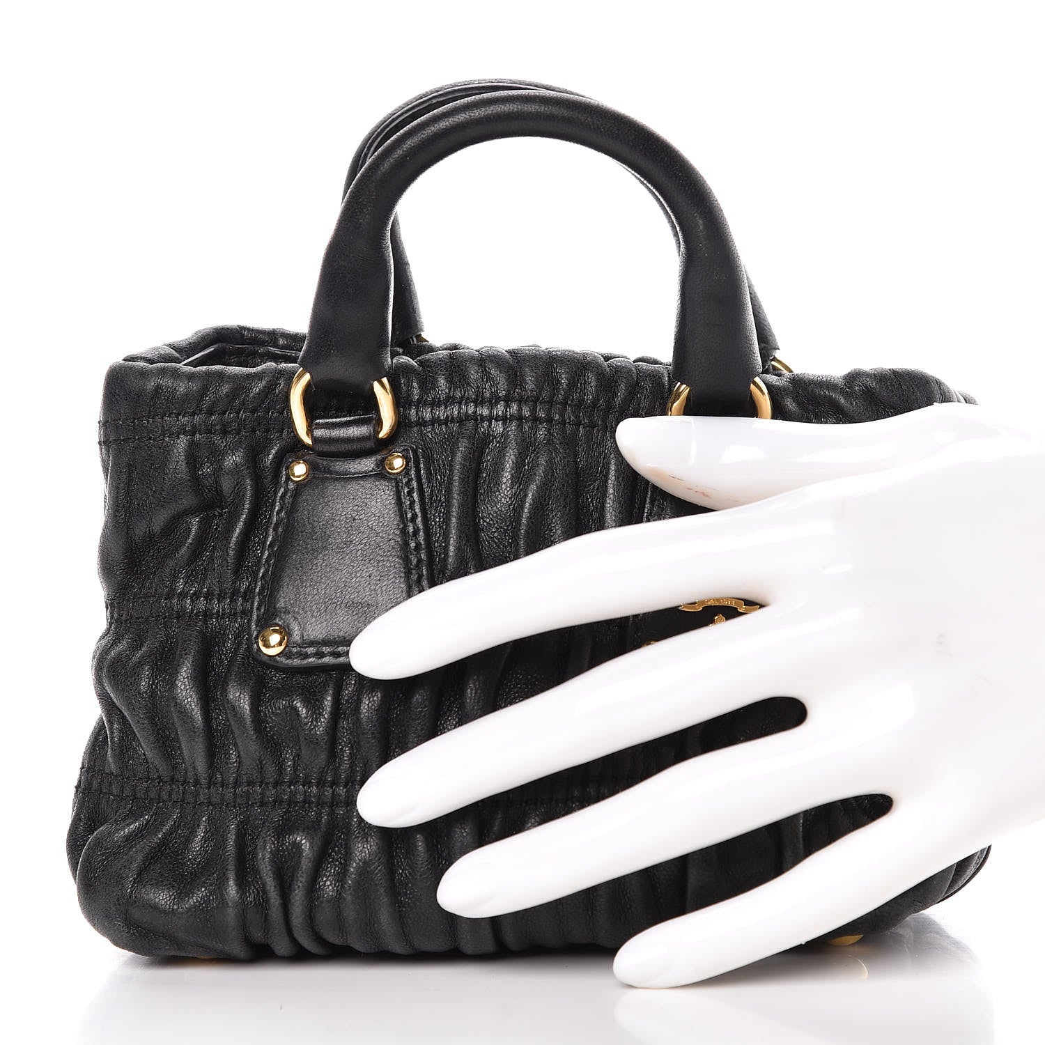 Prada Nappa Gaufre Mini Crossbody Bag Black 2 of 16