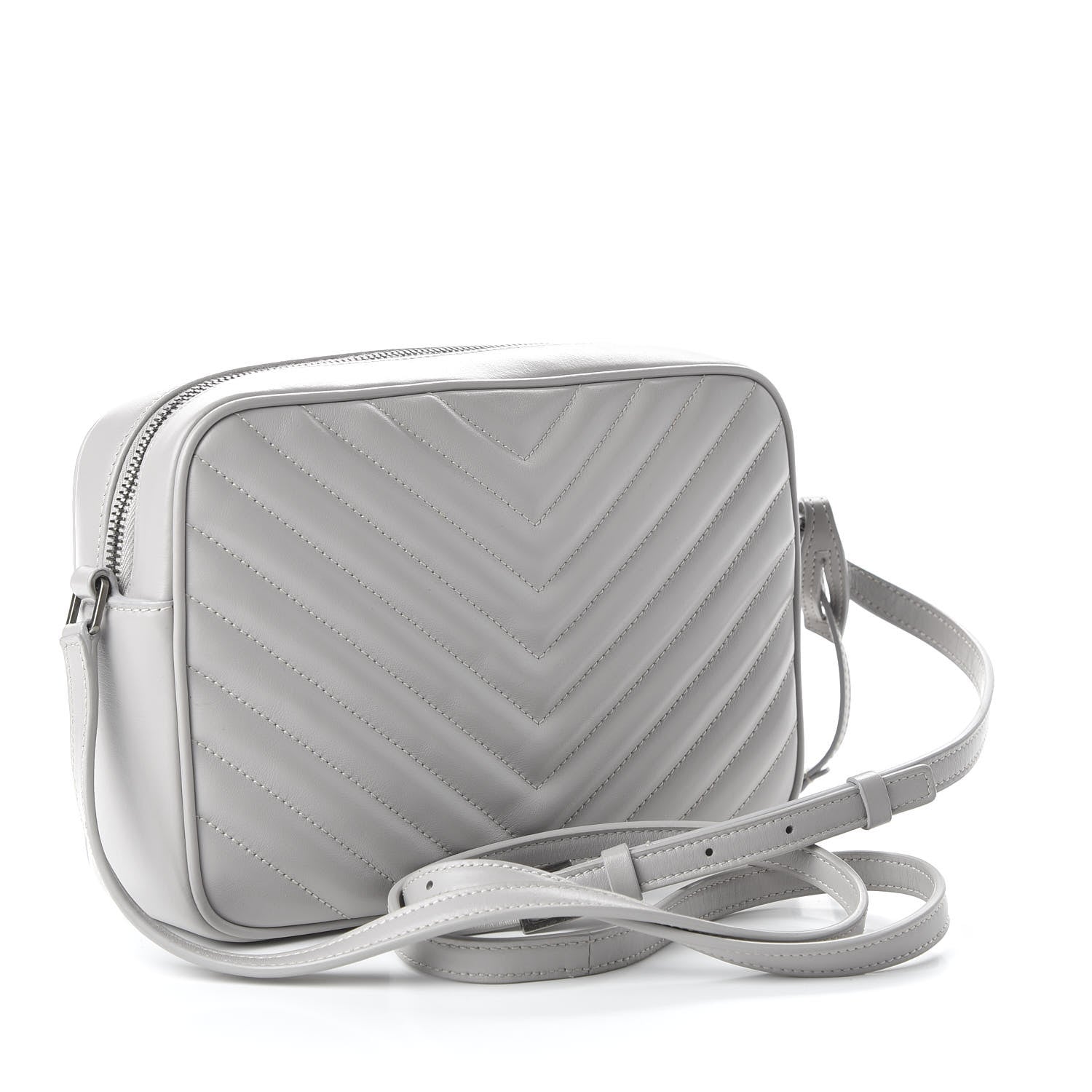 Saint Laurent Calfskin Matelasse Monogram Lou Camera Bag Granite 3 of 9